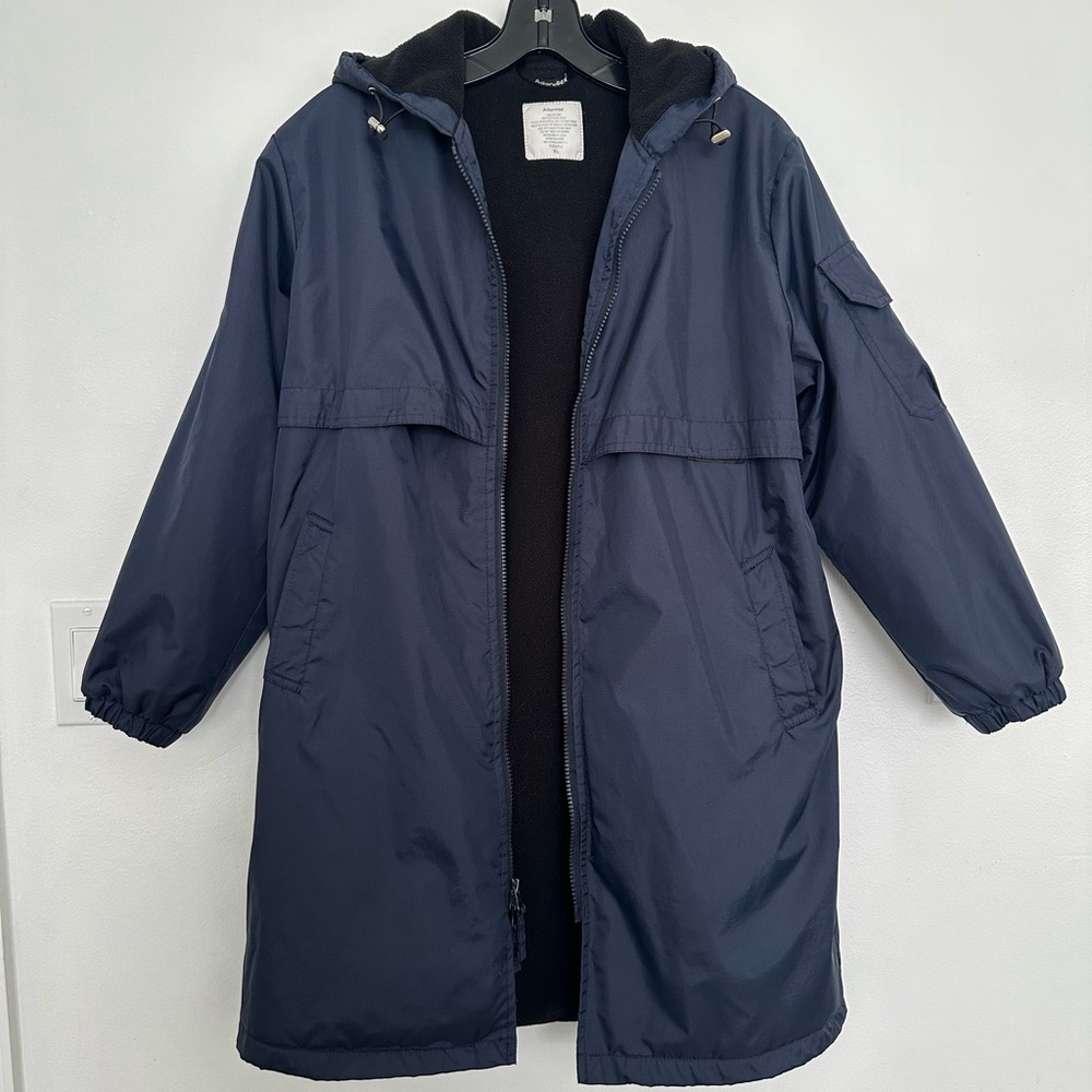 Kids Navy Hooded Swim Coverup - Lightweight Zip Front